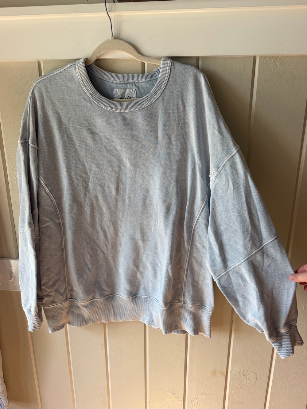 aerie Light Blue Oversized Sweatshirt & Barrel Pants Set, Size L/XL (see notes) - Picture 2 of 11